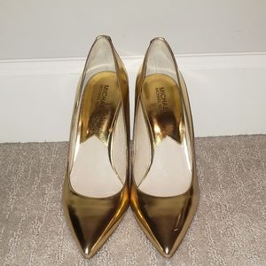 Michael Kors Gold Stilleto Pumps Size 11